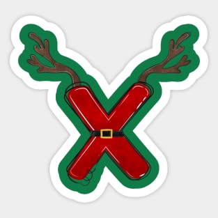 Letter X - Christmas Letter Sticker